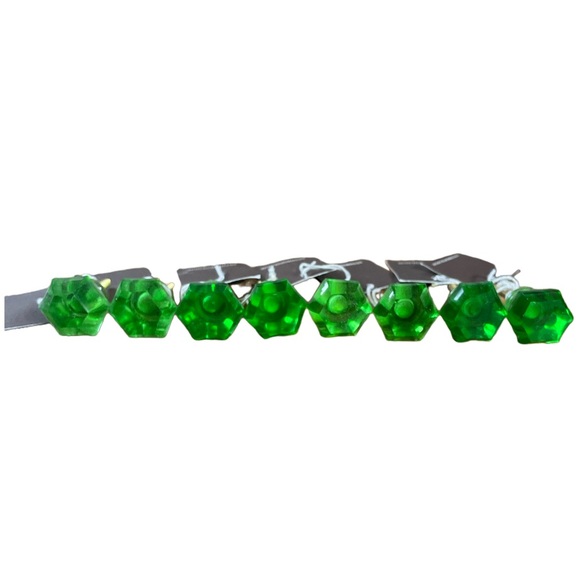 ANTHROPOLOGIE➕NEW Set Of 8: Green Glass Knobs - Picture 2 of 3